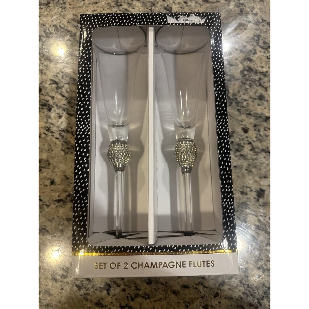 David Tutera Set of Two Decorative Wedding Flutes BRAND NEW!
